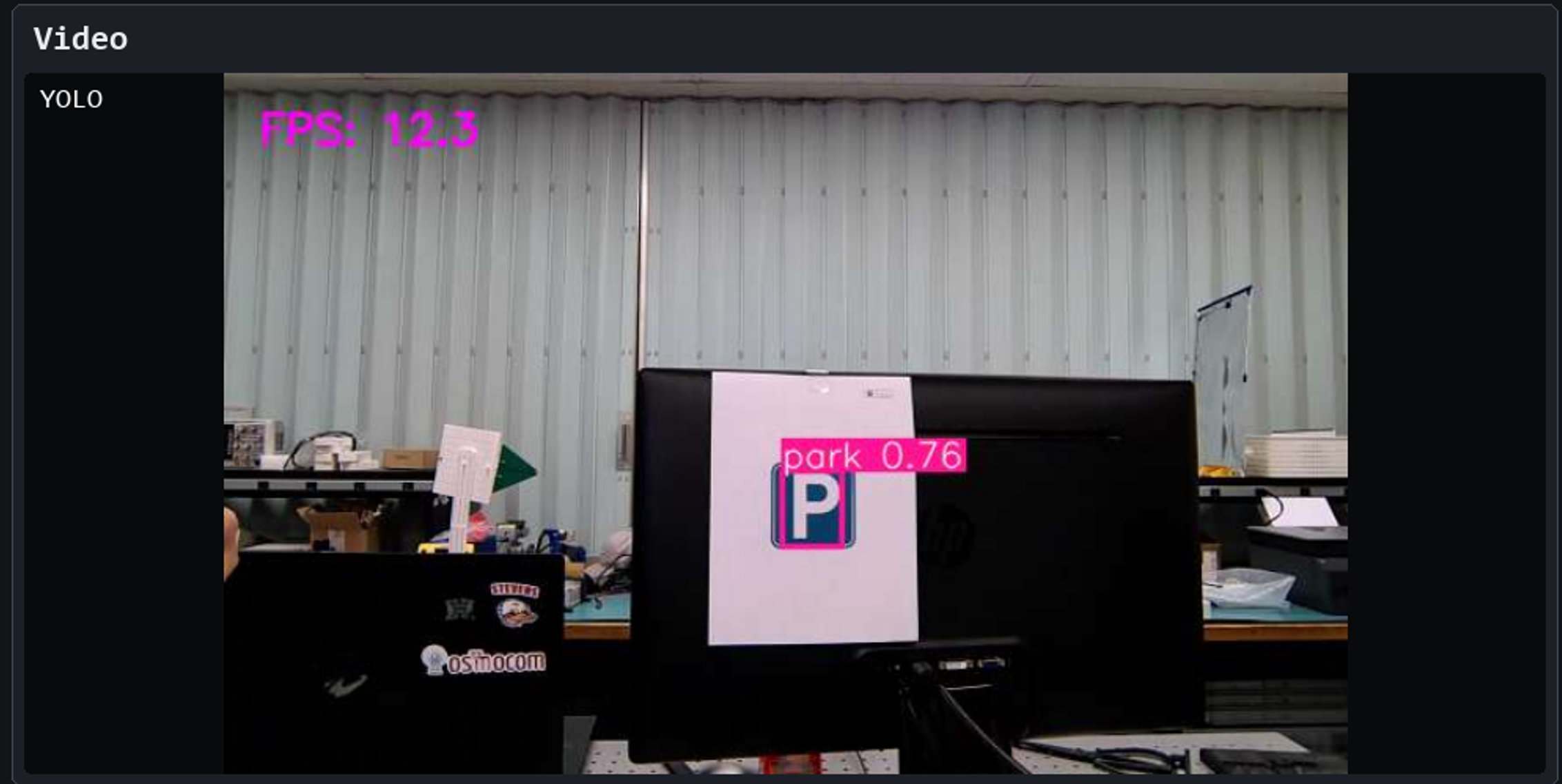 YOLO-assisted video mode output from the smart robot car dashboard